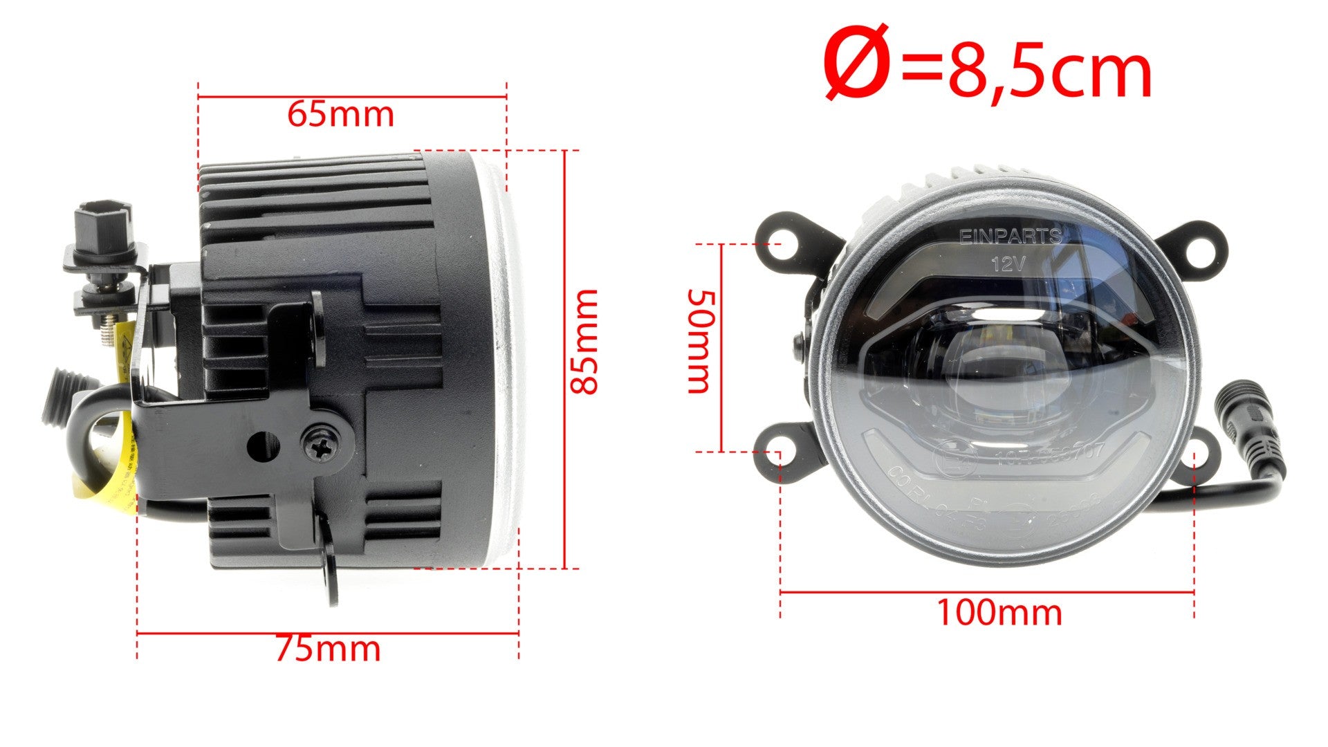 DRL- och dimljus – 6000K – 10 W – 9V - 16V