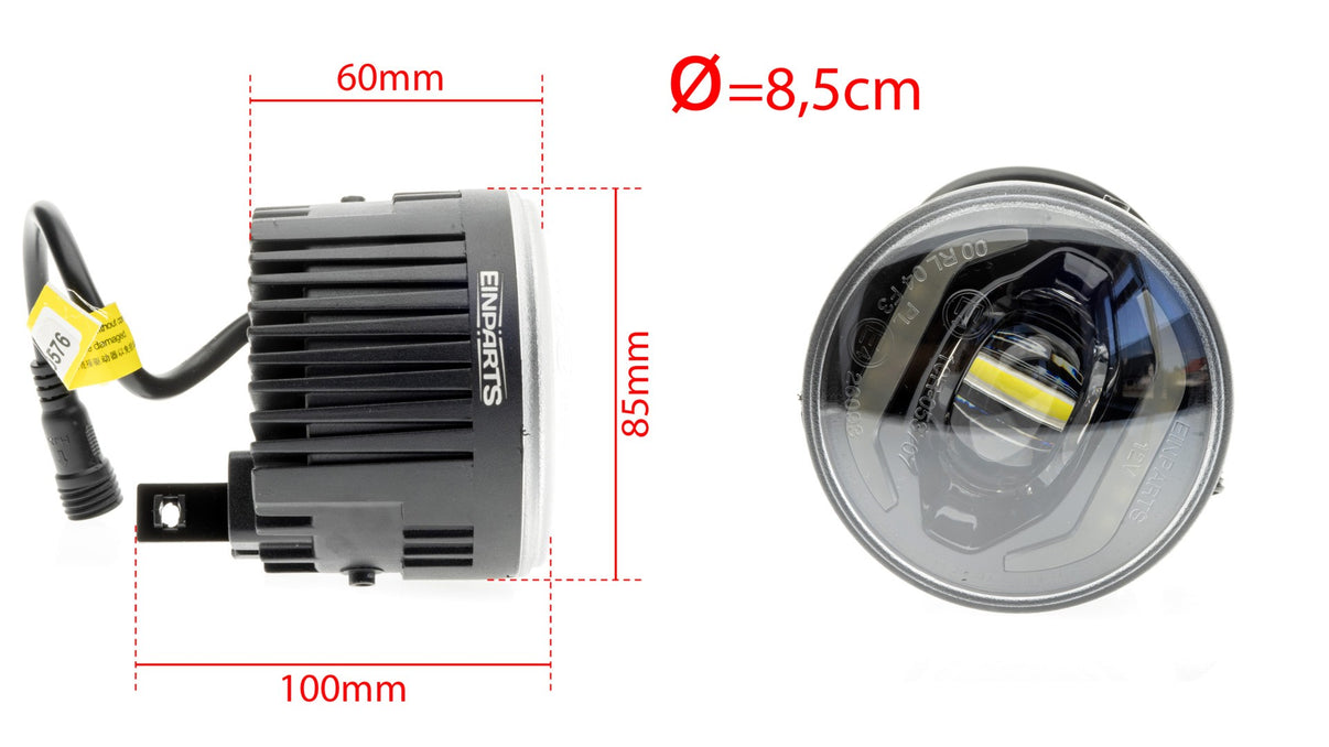 DRL- och dimljus – 6000K – 10 W – 9V - 16V