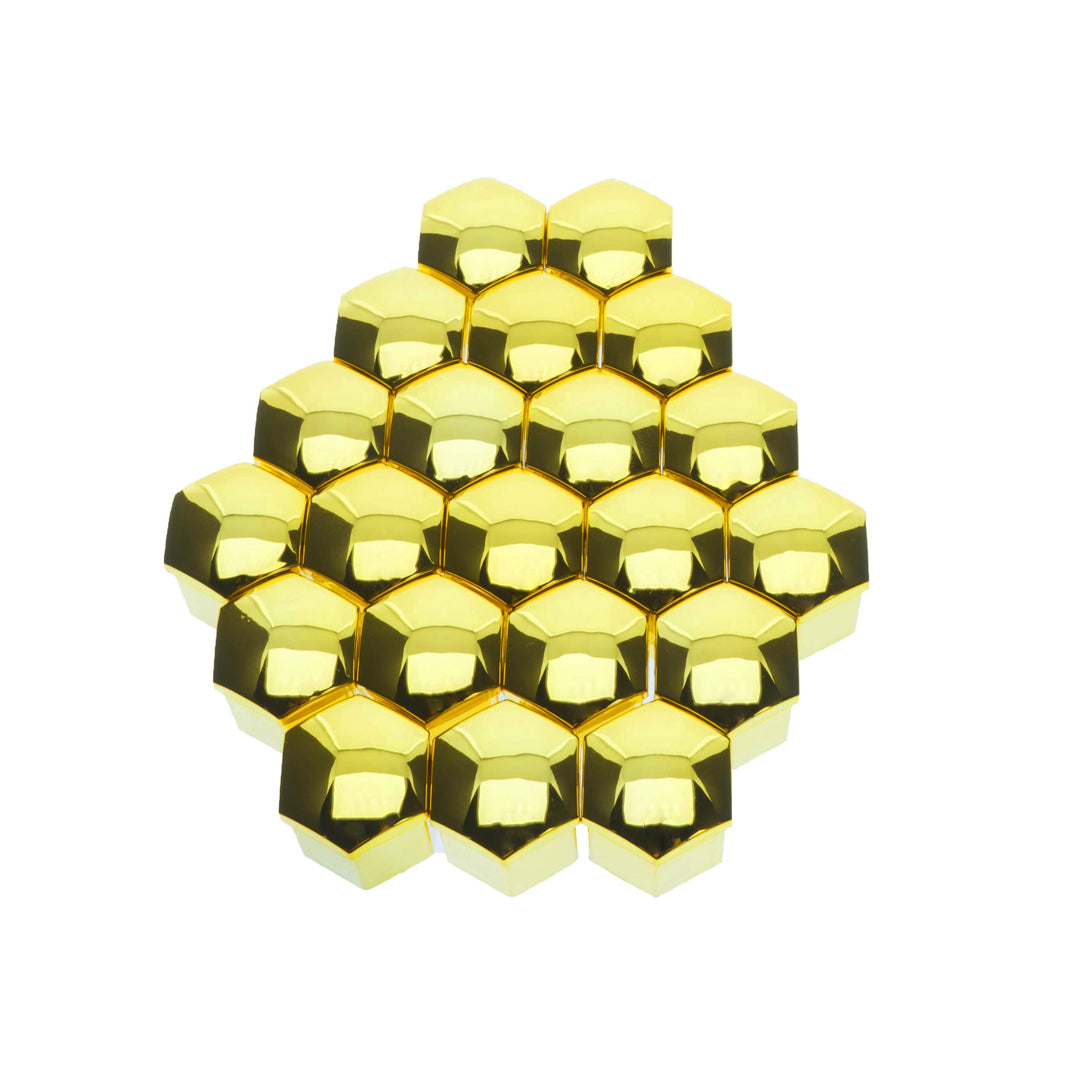 Hjulmutterskydd – metallic-guld – Plast – 20-pack – 18 mm mm