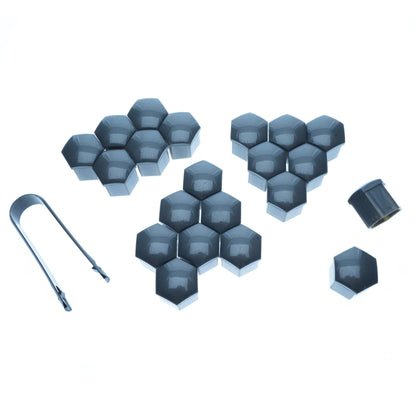 Hjulmutterskydd – Grå – Plast – 20-pack – 18 mm mm