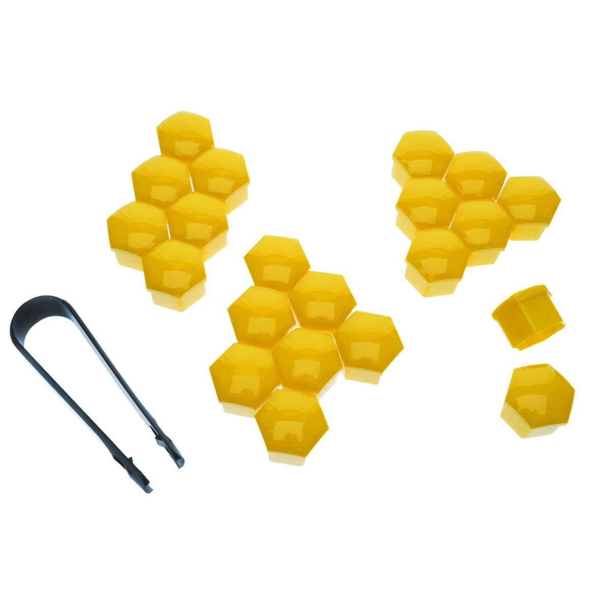 Hjulmutterskydd – Gul – Plast – 20-pack – 18 mm mm