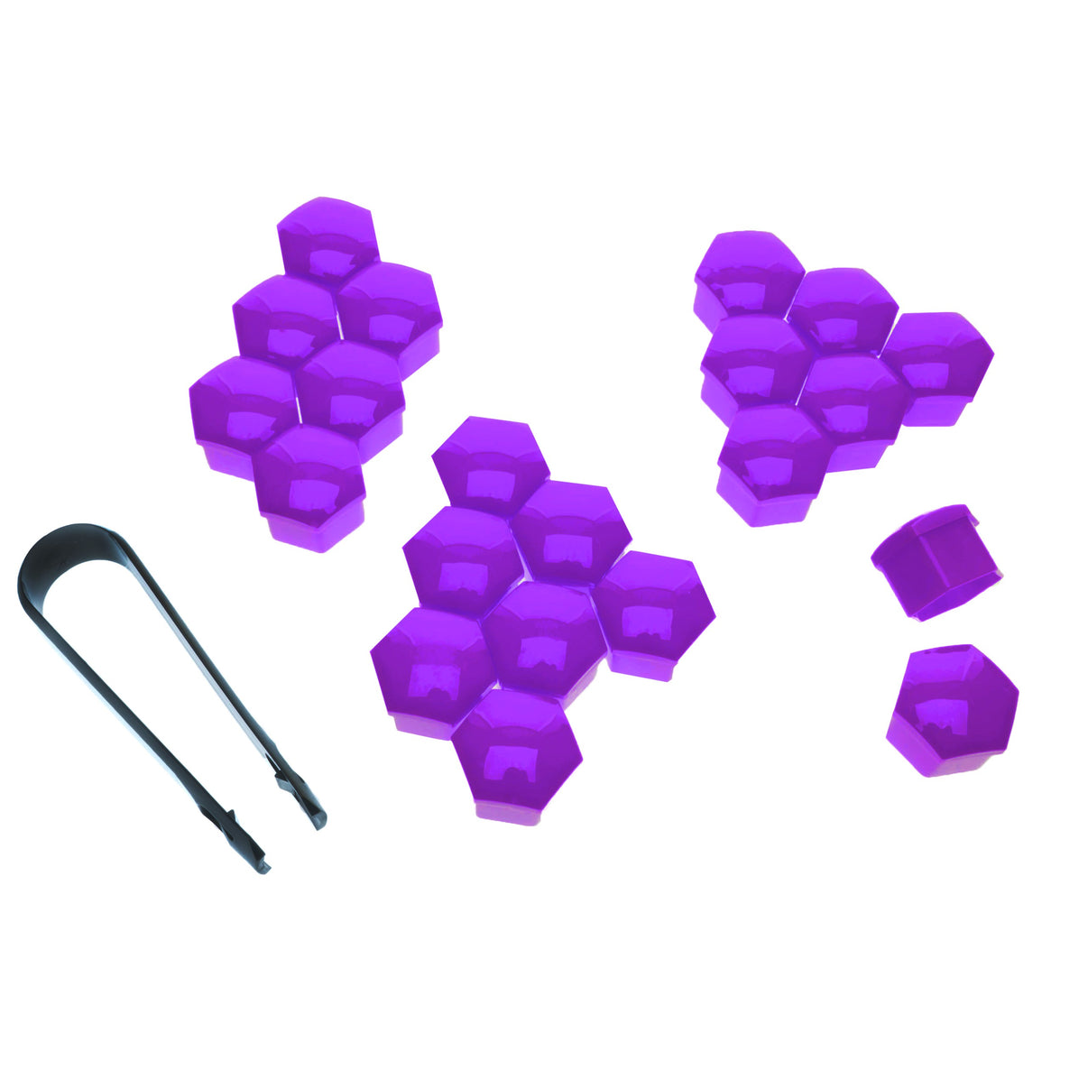 Hjulmutterskydd – Lila – Plast – 20-pack – 18 mm mm