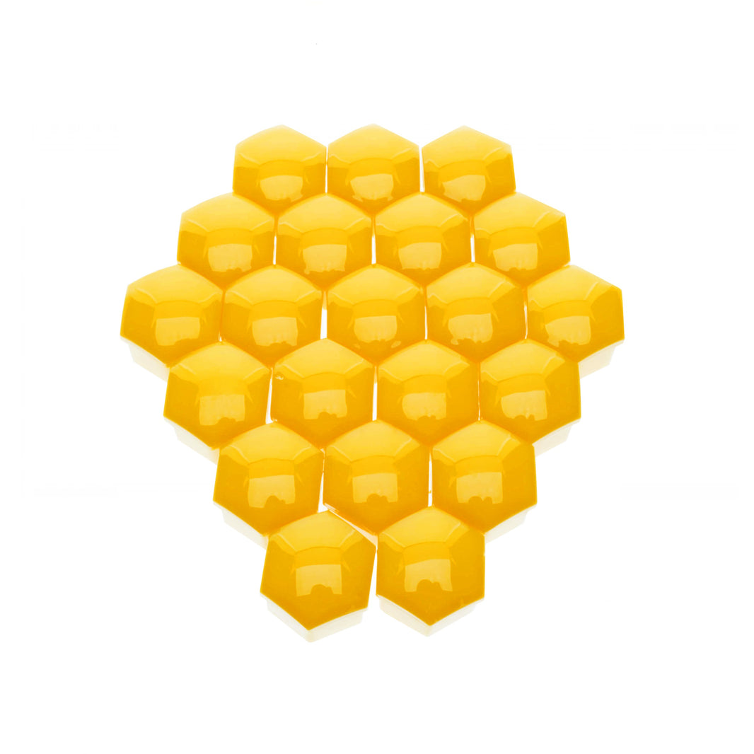 Hjulmutterskydd – Gul – Plast – 20-pack – 24 mm mm