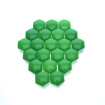 Hjulmutterskydd – Grön – Plast – 20-pack – 24 mm mm