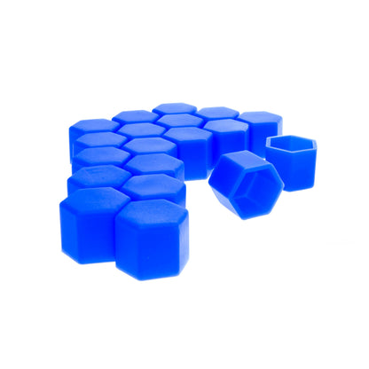 Hjulmutterskydd – Blå – Silikon – 20-pack – 20 mm mm