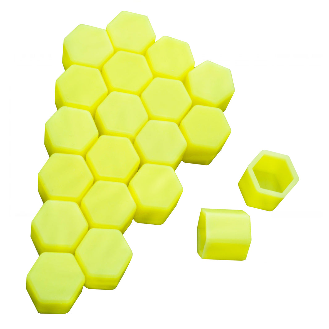 Hjulmutterskydd – Gul – Silikon – 20-pack – 19 mm