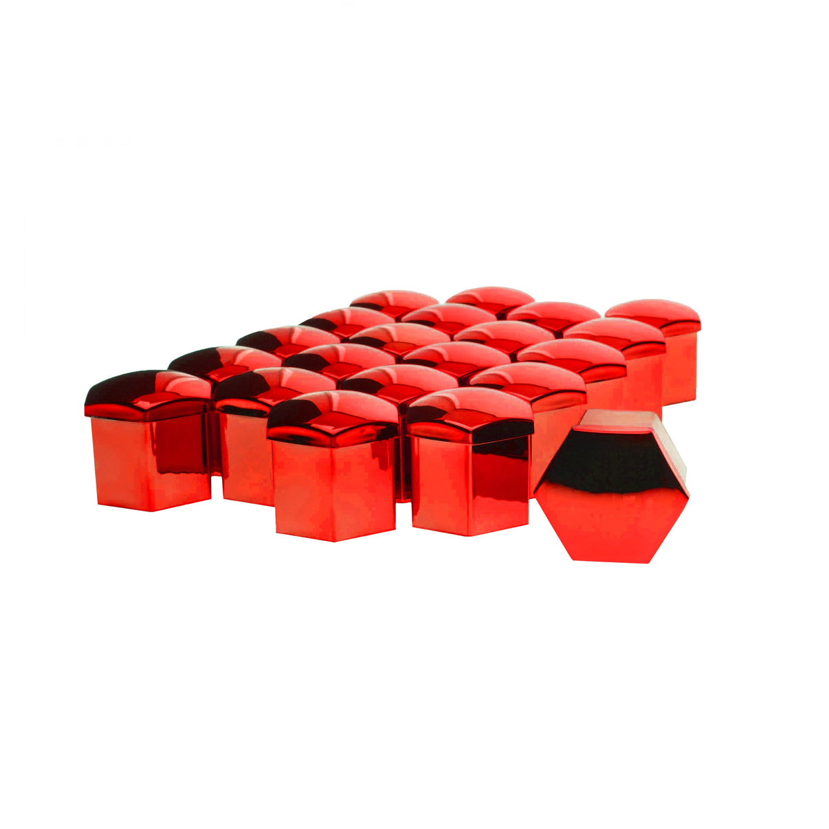 Hjulmutterskydd – Röd (metallic) – Plast – 20-pack – 18 mm mm