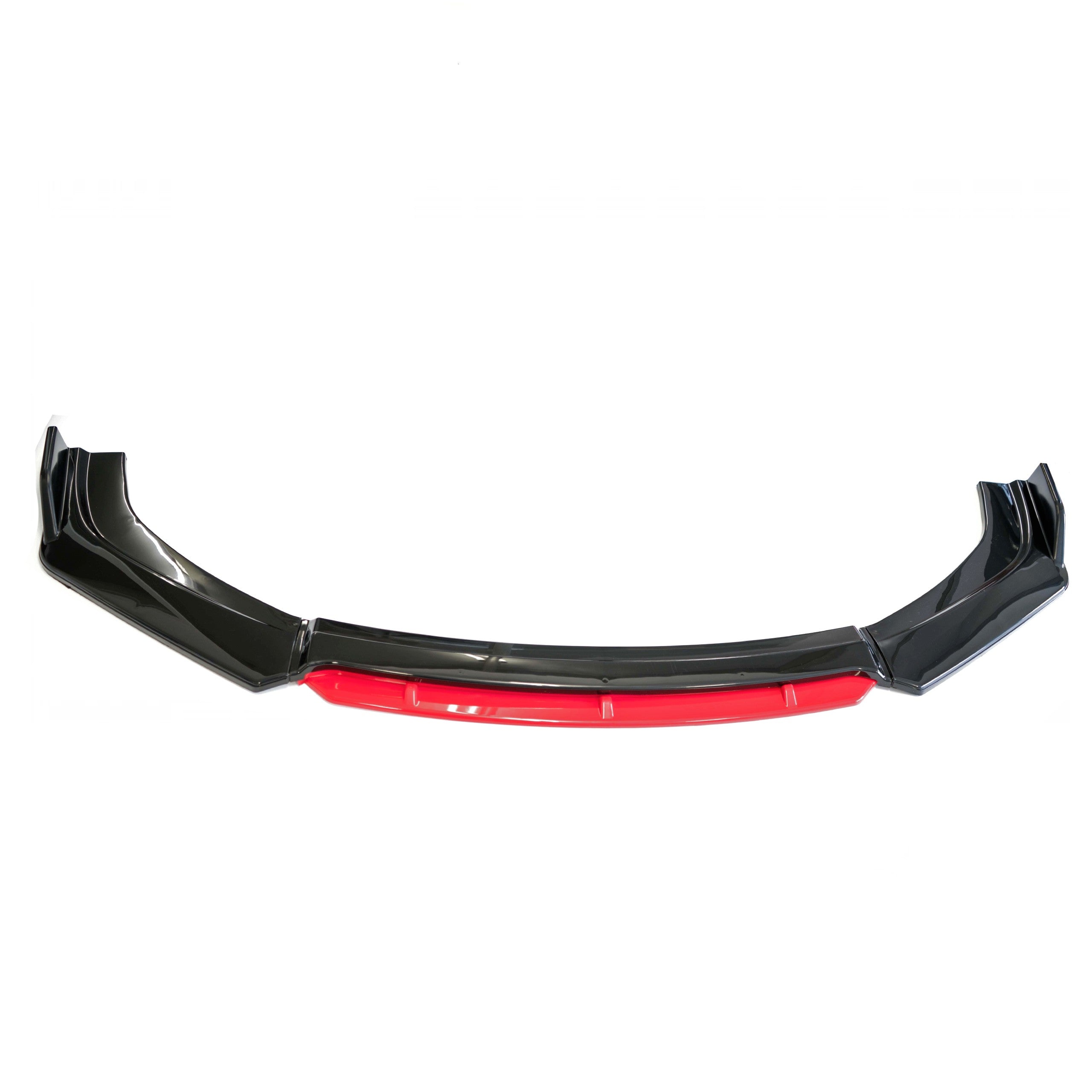 Frontsplitter – Röd inserts, Svart gloss – ABS