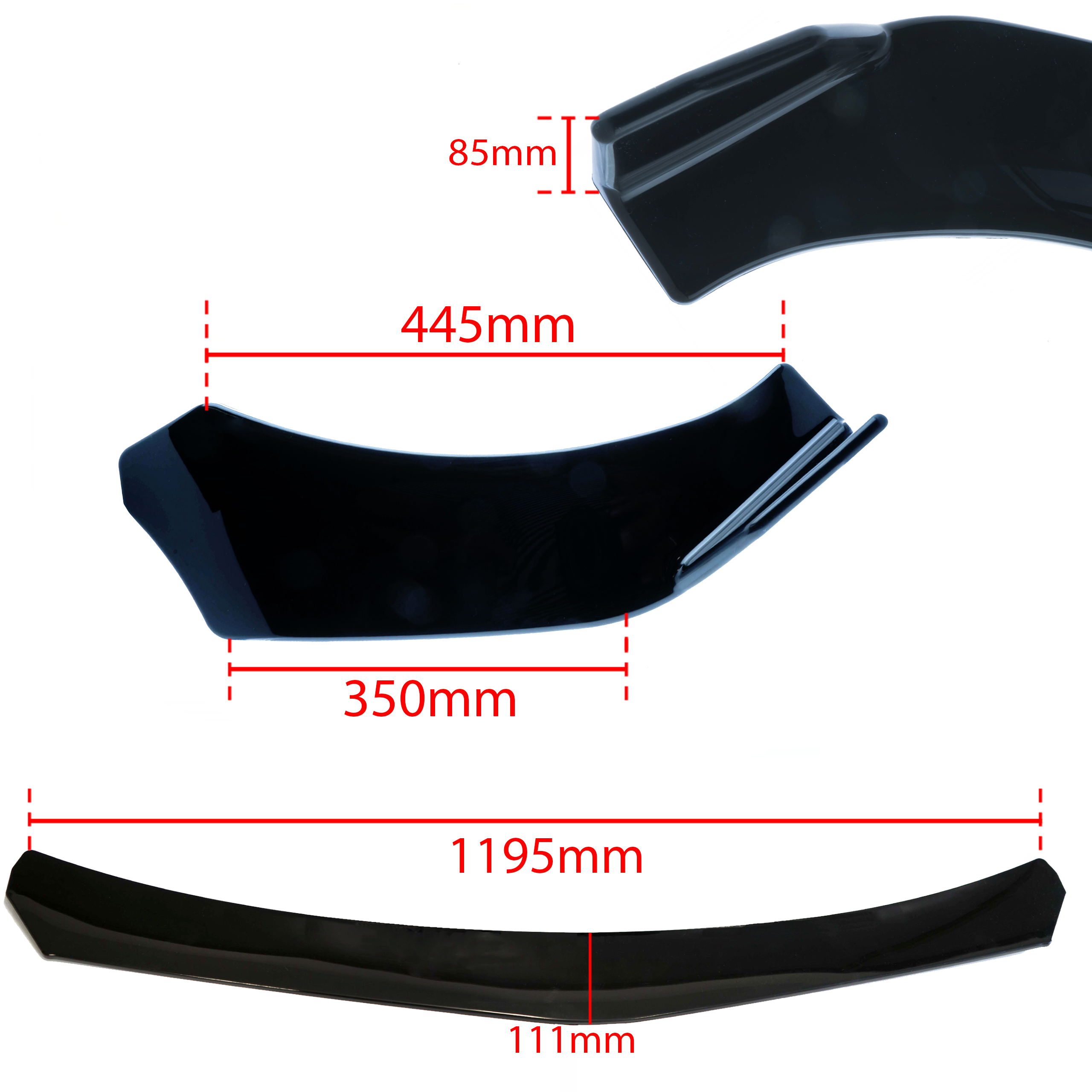 Frontsplitter – Svart gloss – ABS