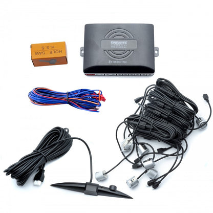 Parkeringssensor med display – Silver – ultraljudssensor – 8 sensorer