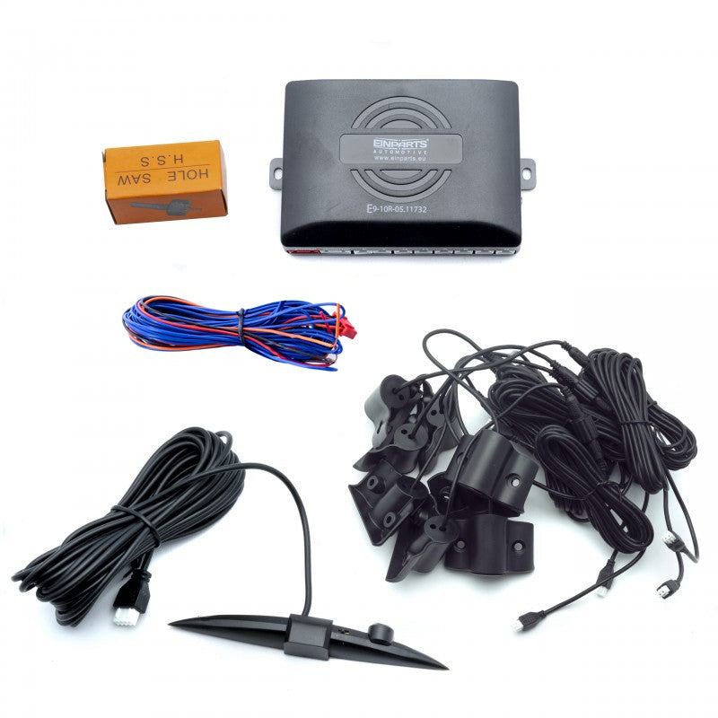Parkeringssensor med display – Svart – ultraljudssensor – 8 sensorer