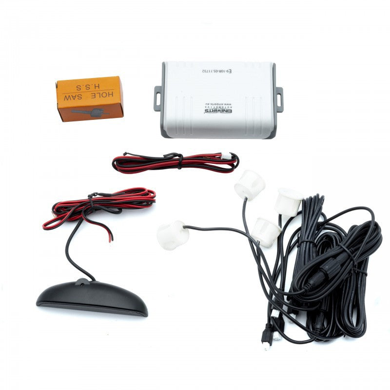 Parkeringssensor med display – Vit – ultraljudssensor – 4 sensorer – 4x 2,5 m