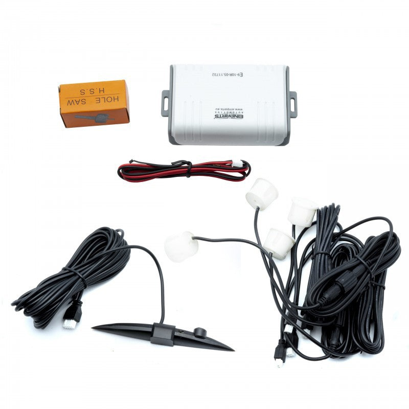 Parkeringssensor med display – Vit – ultraljudssensor – 4 sensorer – 4x 2,5 m