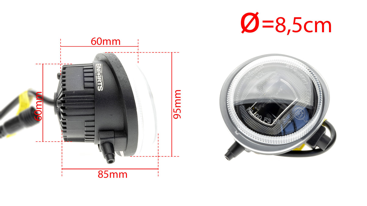 DRL- och dimljus – 6000K – 10 W – 9V - 16V