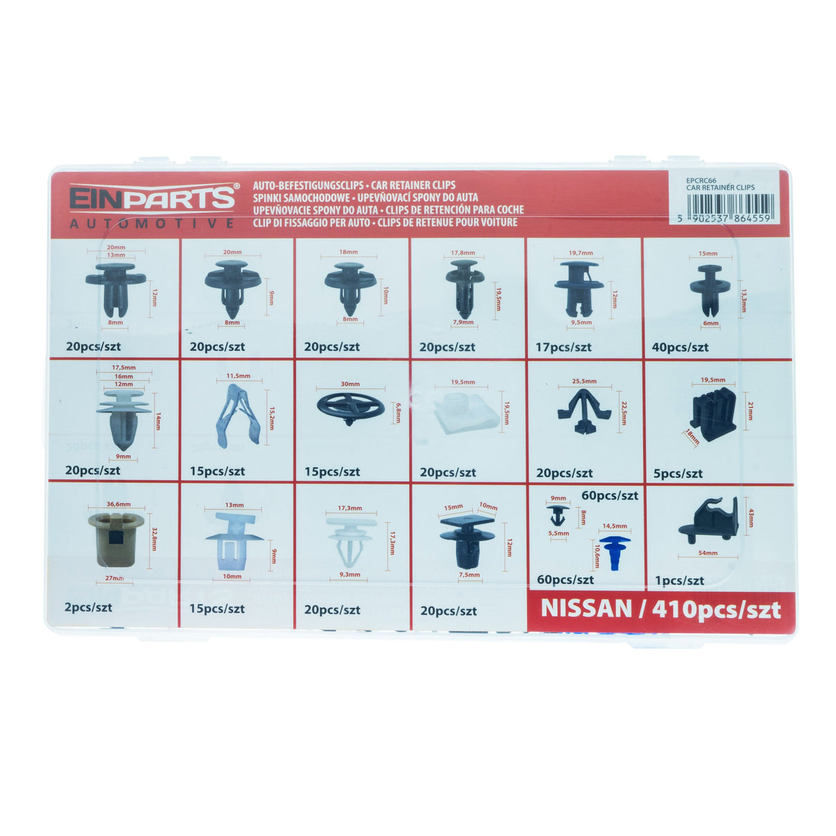 Fästclips – 410-pack