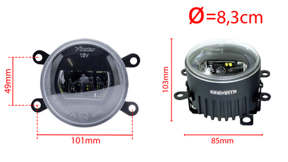 DRL- och dimljus – 6000K – 10 W – 9V - 32V