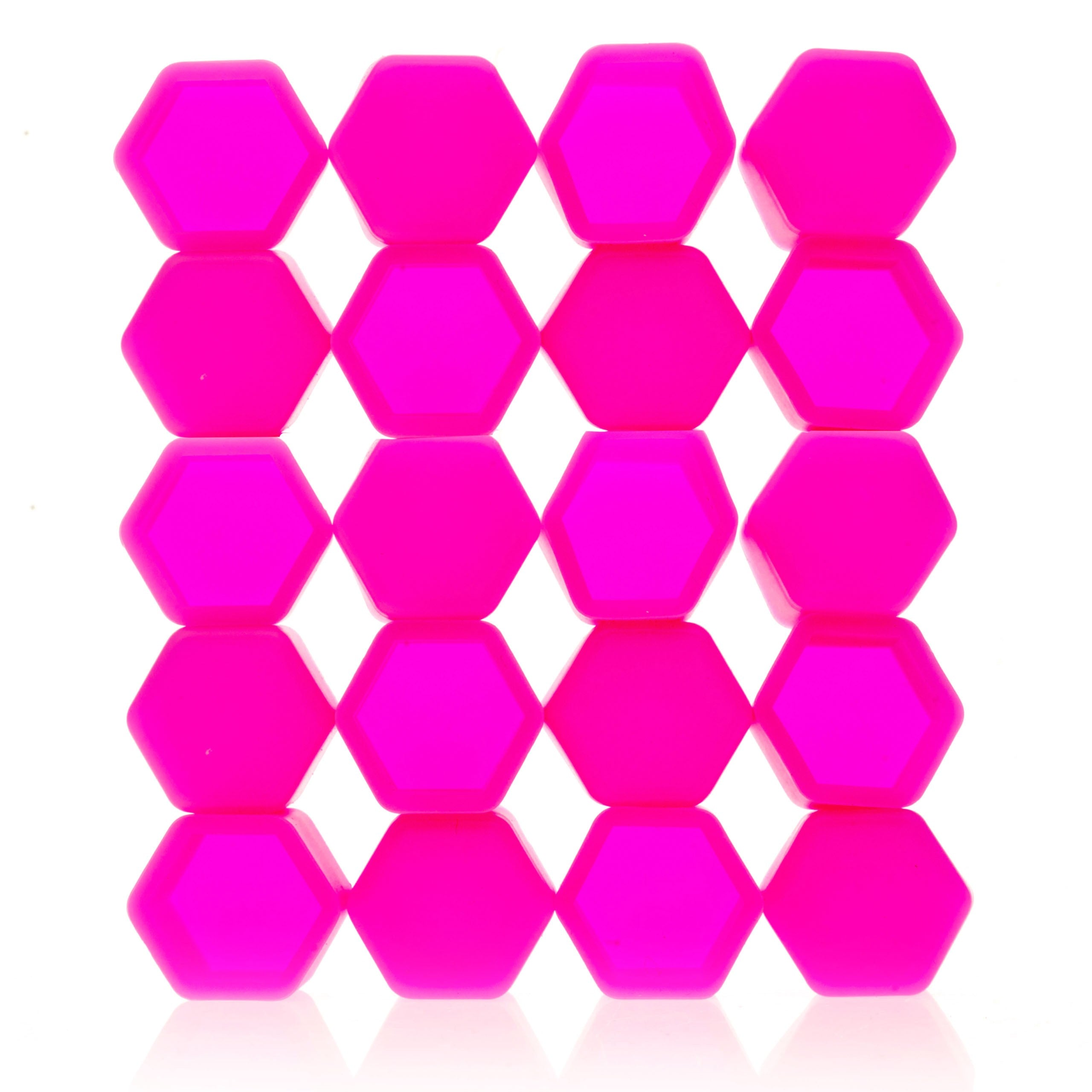 Hjulmutterskydd – Rosa – Silikon – 20-pack – 19 mm