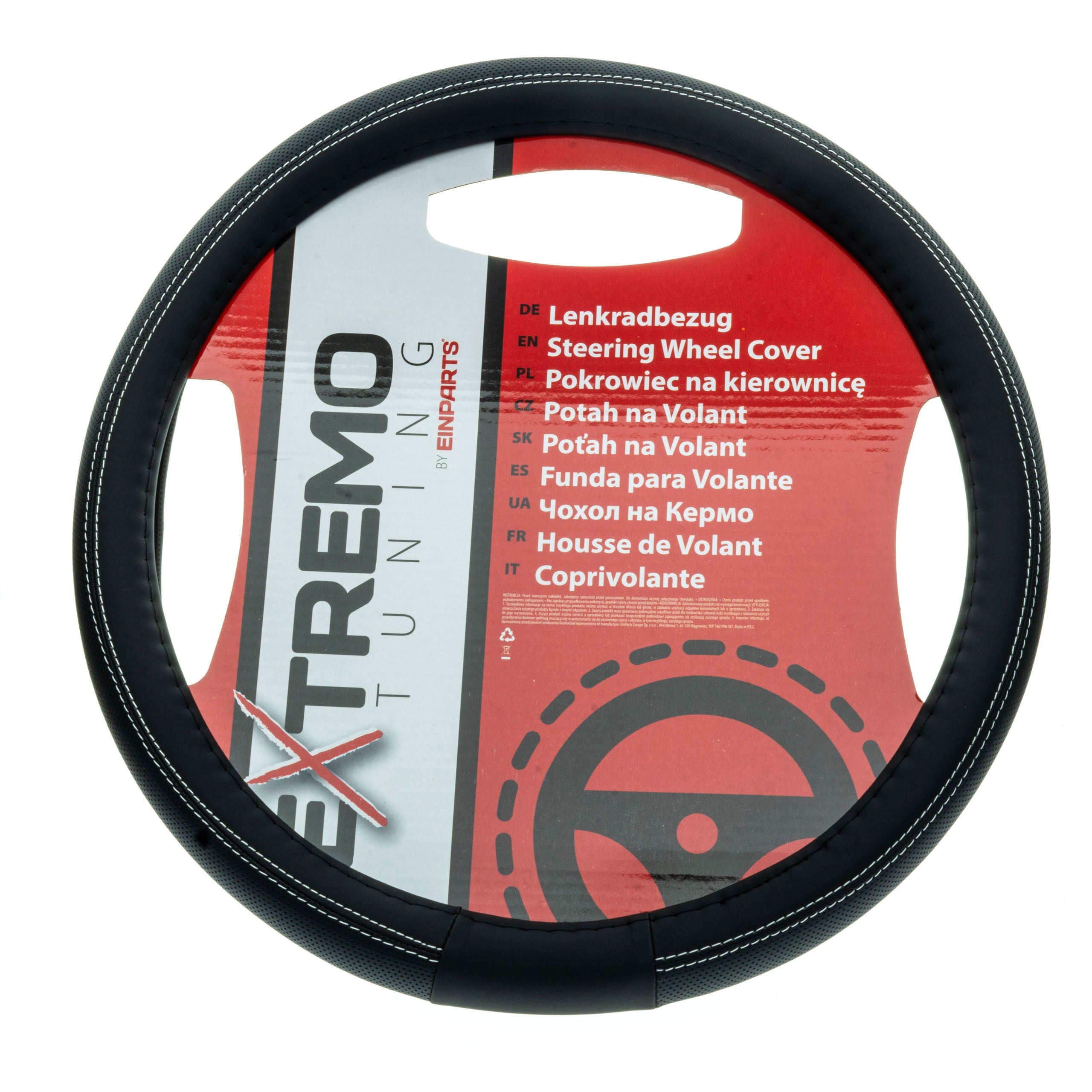 Rattskydd – Svart – Konstläder, Rattdiameter: 37-39 cm