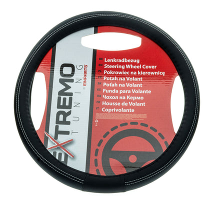 Rattskydd – Svart – Konstläder, Rattdiameter: 37-39 cm