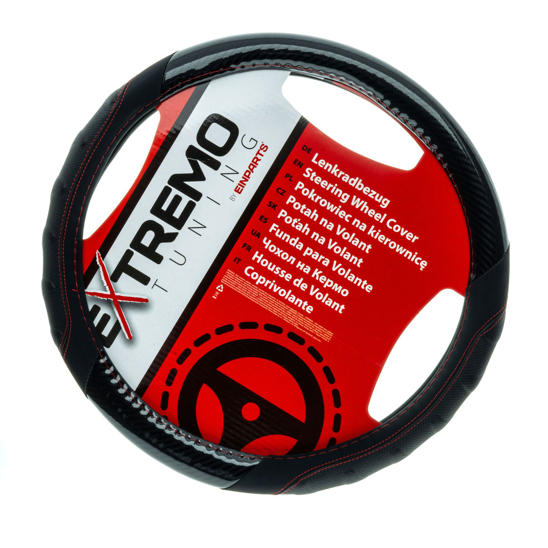 Rattskydd – Svart – Konstläder, Rattdiameter: 37-39 cm