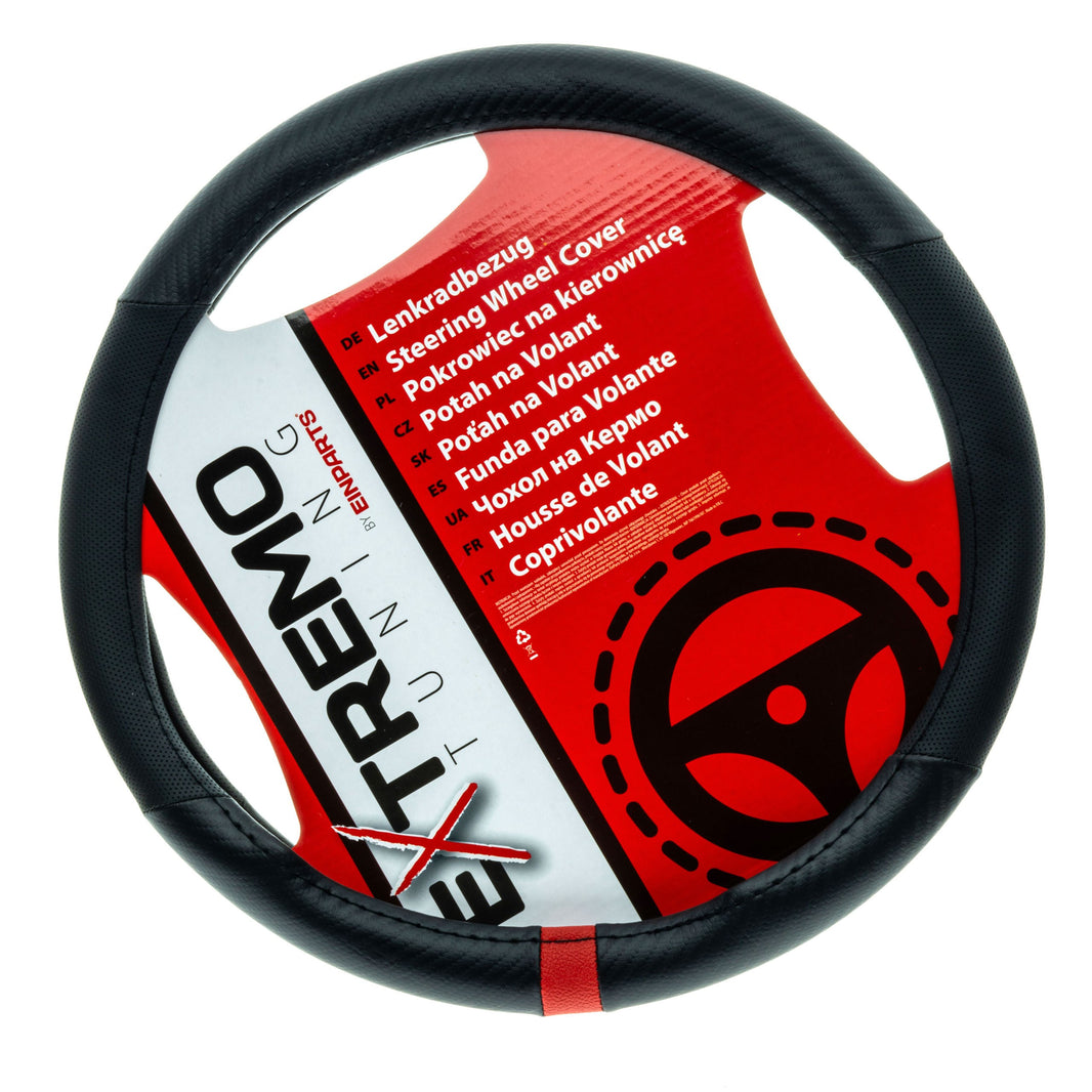 Rattskydd – Svart – Konstläder, Rattdiameter: 37-39 cm