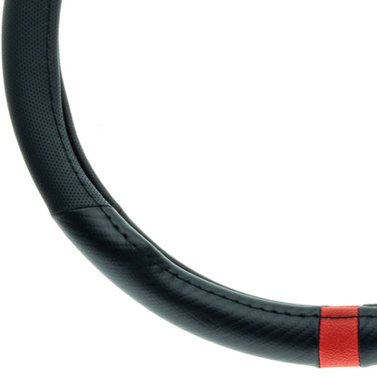 Rattskydd – Svart – Konstläder, Rattdiameter: 37-39 cm