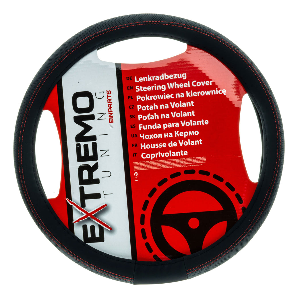 Rattskydd – Svart – Konstläder, Rattdiameter: 37-39 cm