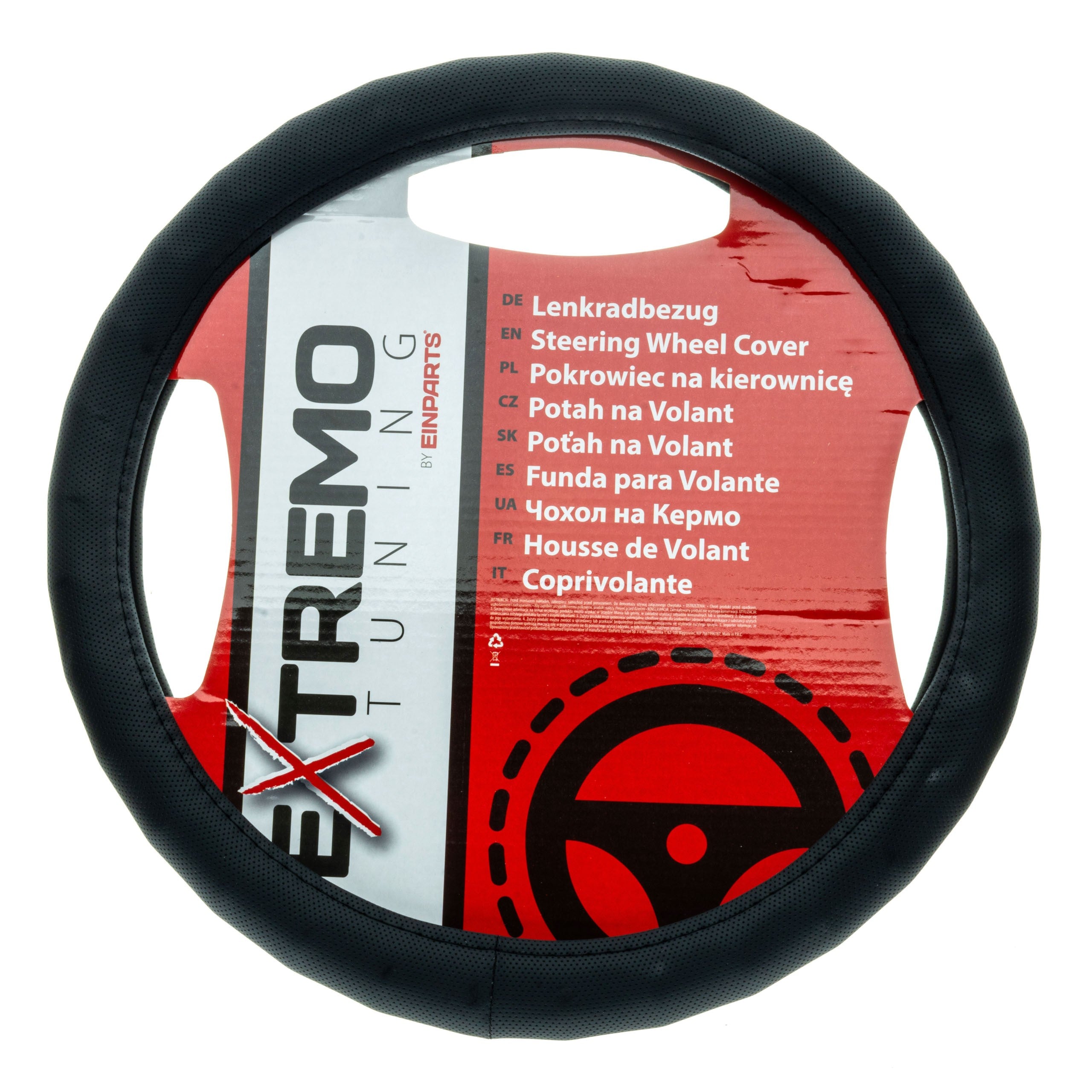 Rattskydd – Svart – Konstläder, Rattdiameter: 37-39 cm