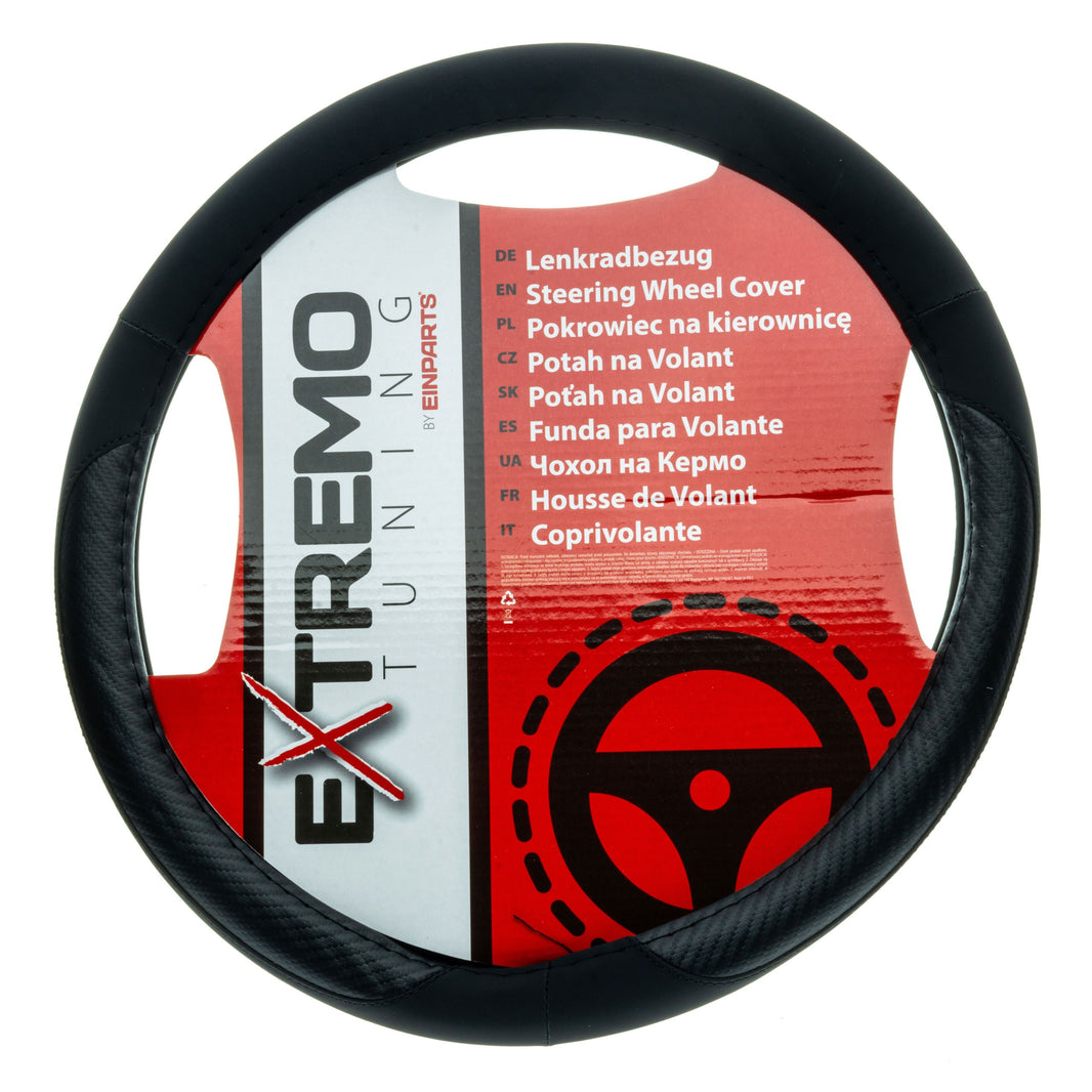 Rattskydd – Svart – Konstläder, Rattdiameter: 37-39 cm