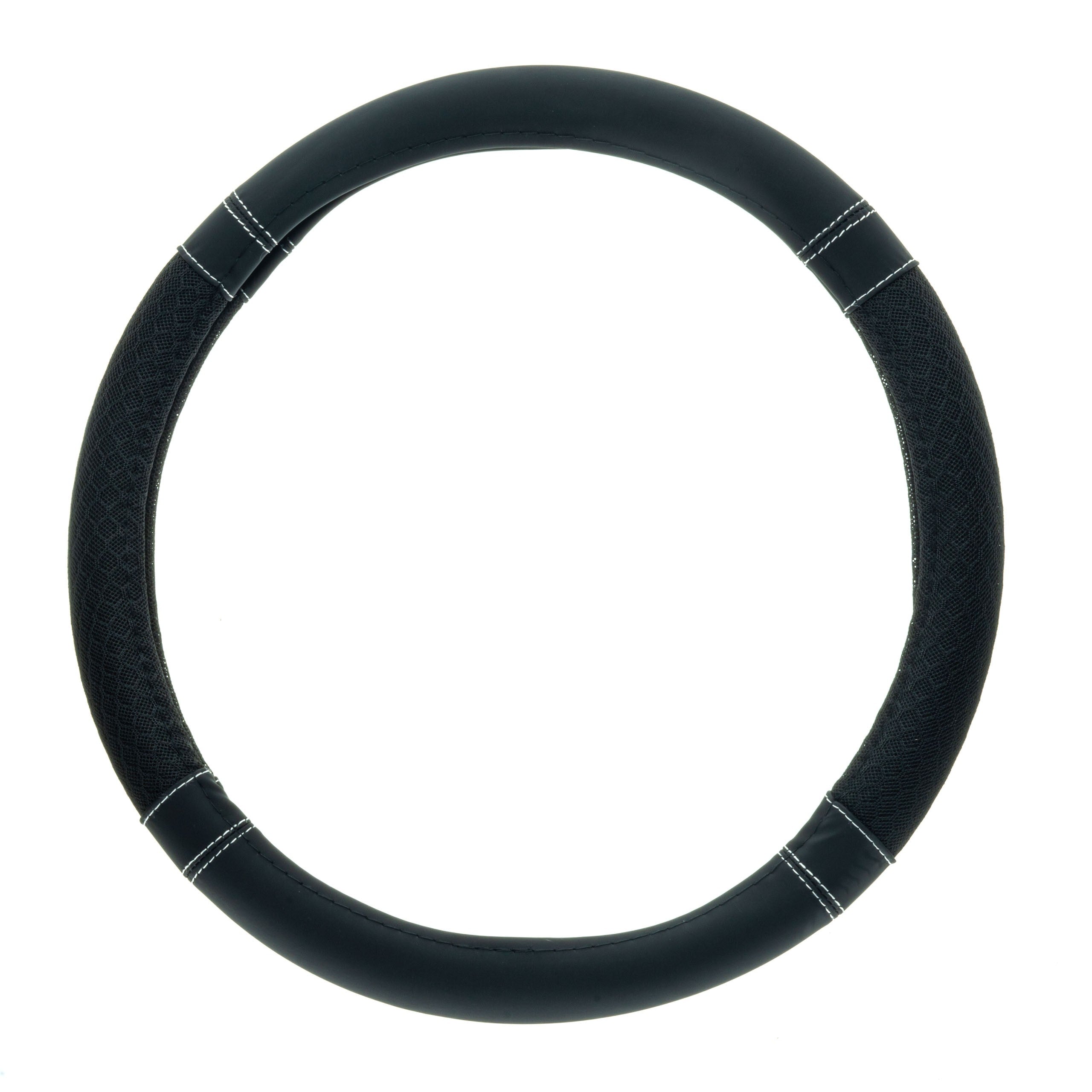 Rattskydd – Svart – Konstläder, Rattdiameter: 37-39 cm
