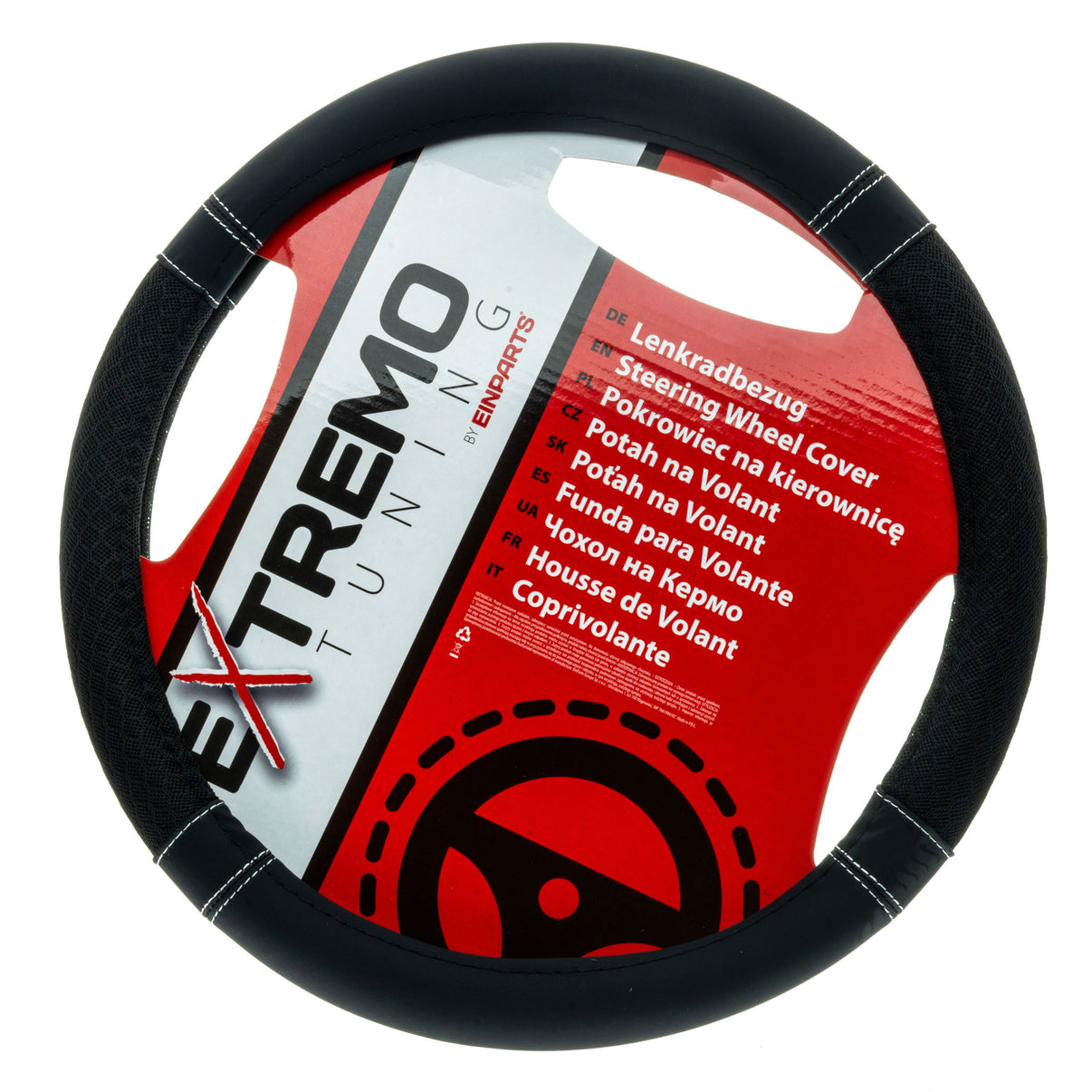Rattskydd – Svart – Konstläder, Rattdiameter: 37-39 cm