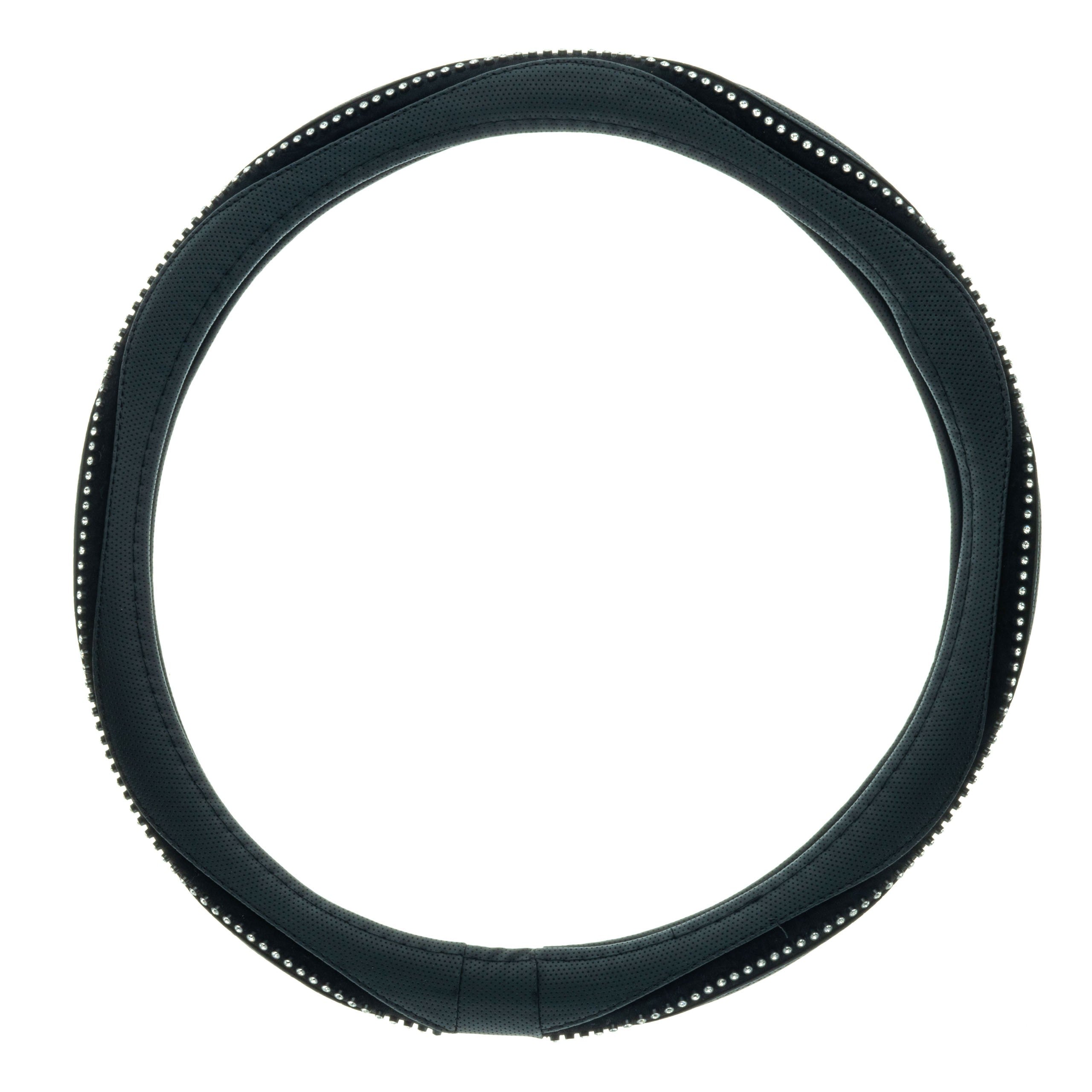 Rattskydd – Svart – Konstläder, Rattdiameter: 37-39 cm