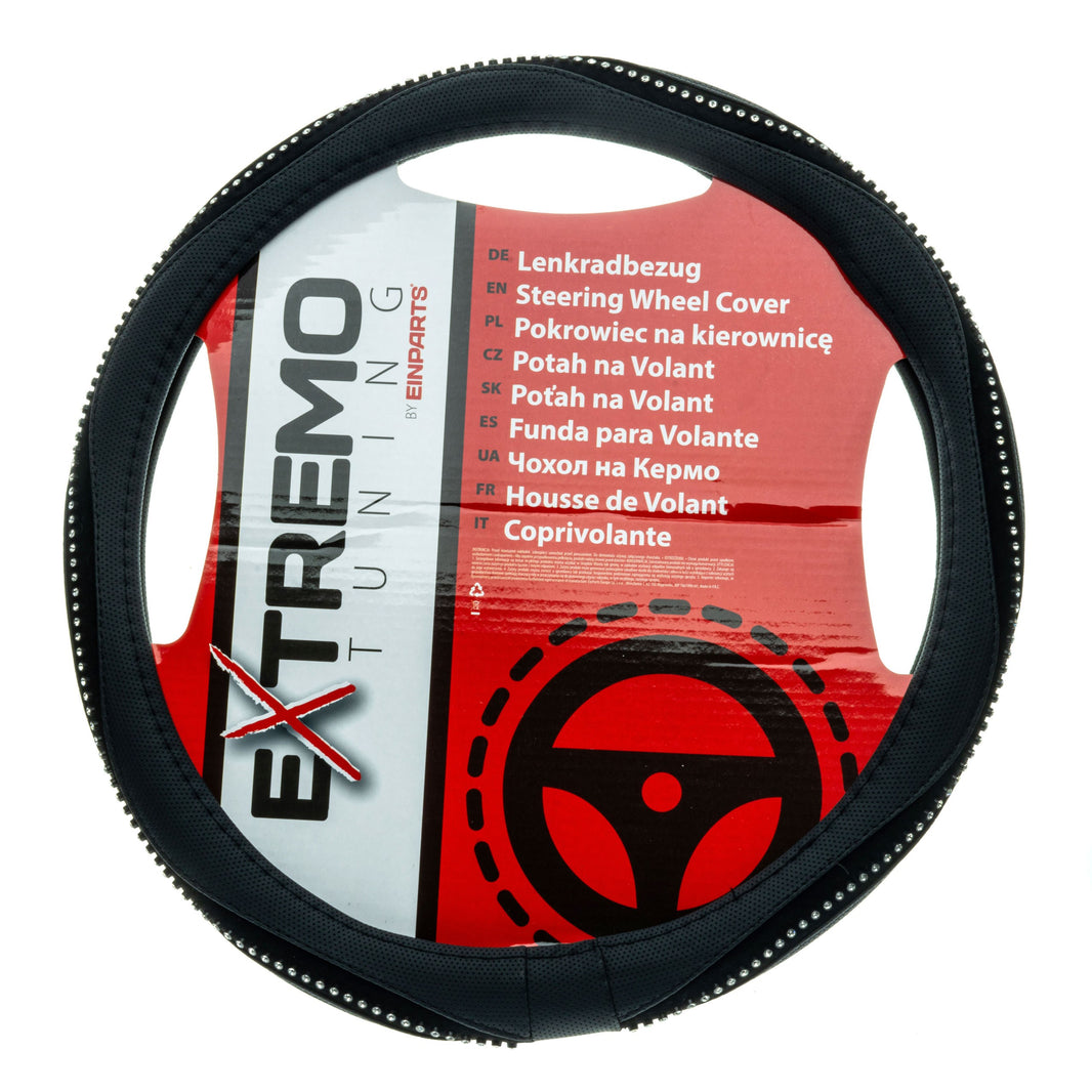 Rattskydd – Svart – Konstläder, Rattdiameter: 37-39 cm