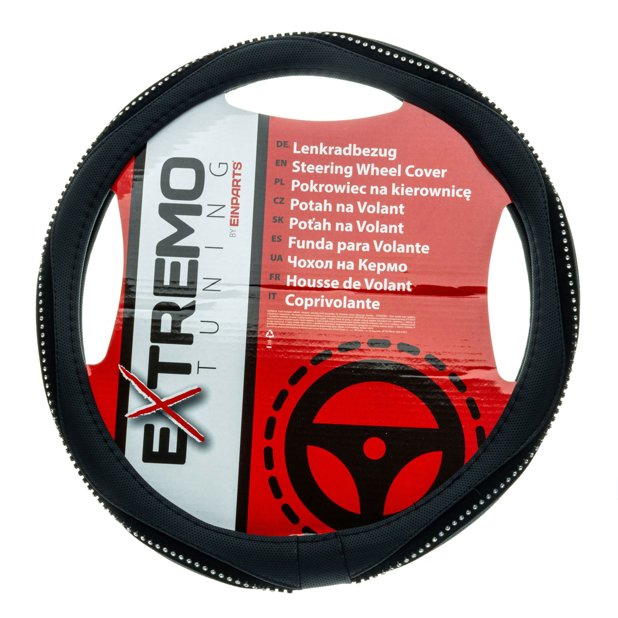 Rattskydd – Svart – Konstläder, Rattdiameter: 37-39 cm