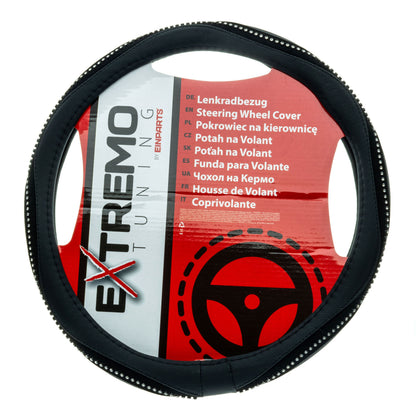 Rattskydd – Svart – Konstläder, Rattdiameter: 37-39 cm