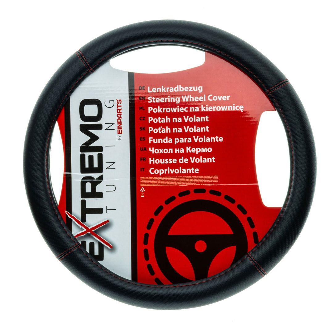 Rattskydd – Svart – Konstläder, Rattdiameter: 37-39 cm