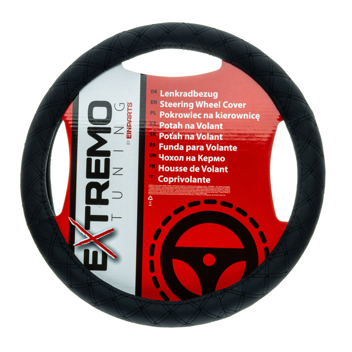 Rattskydd – Svart – Konstläder, Rattdiameter: 37-39 cm