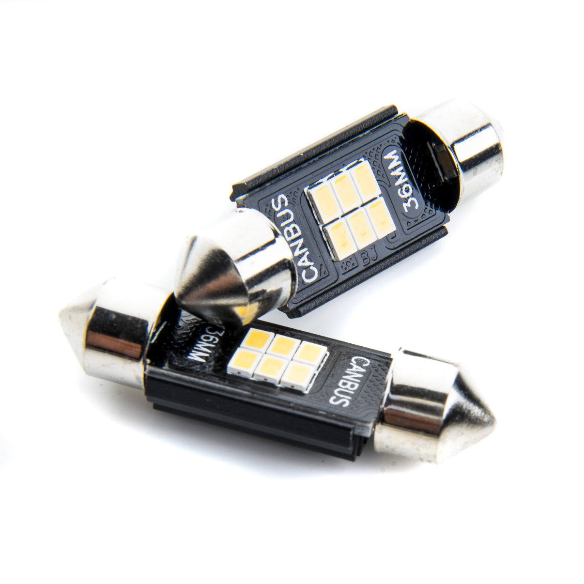 LED-lampa för bil – C5W/ C10W – SV8.5–8 – 6000K – 6 LED – SMD 2016 – 2-pack
