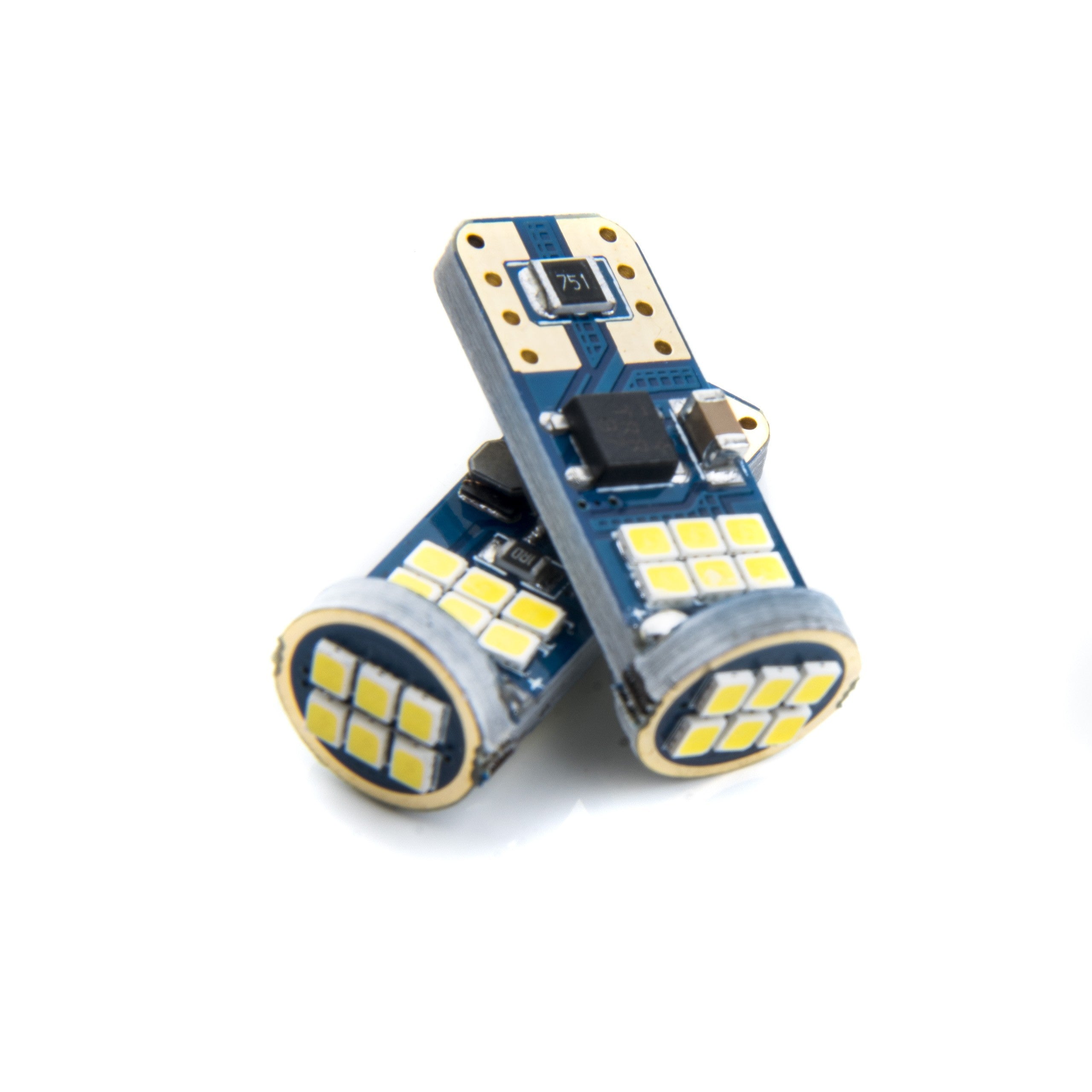 LED-lampa för bil – W5W – W2,1x9,5d – 6000K – 18 LED – SMD 2016 – 2-pack