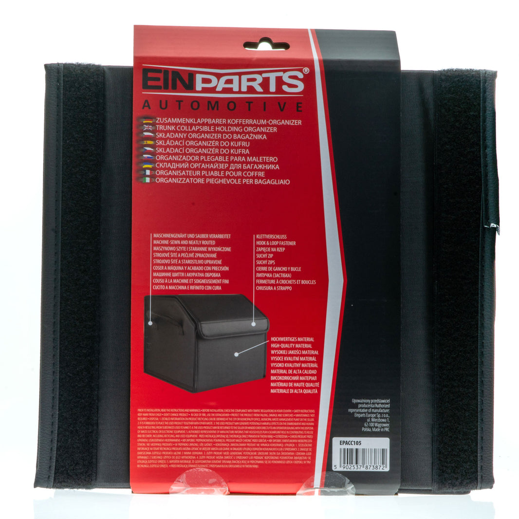 Lastsäkring – Svart – 30 × 30 × 28 cm – stiffened paper, Konstläder (PU)
