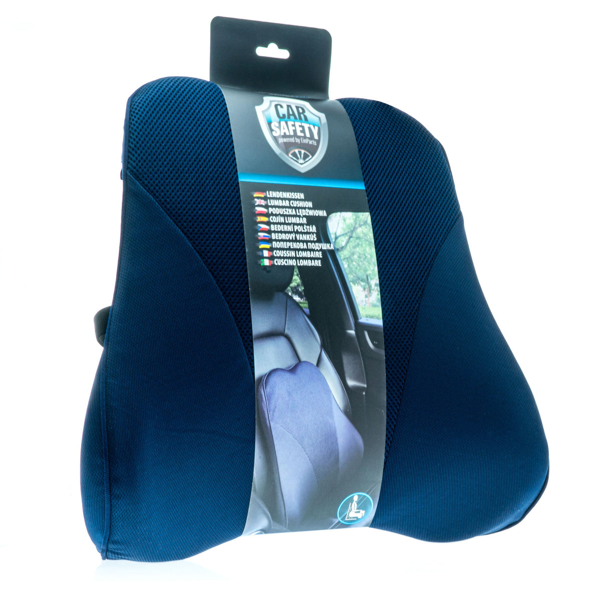 Bilkudde och nackstöd – Grå – 44 × 43 × 13 cm – Knitwear, Memory foam, Nät