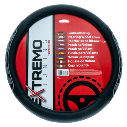 Rattskydd – Svart – Konstläder, Rattdiameter: 37-39 cm