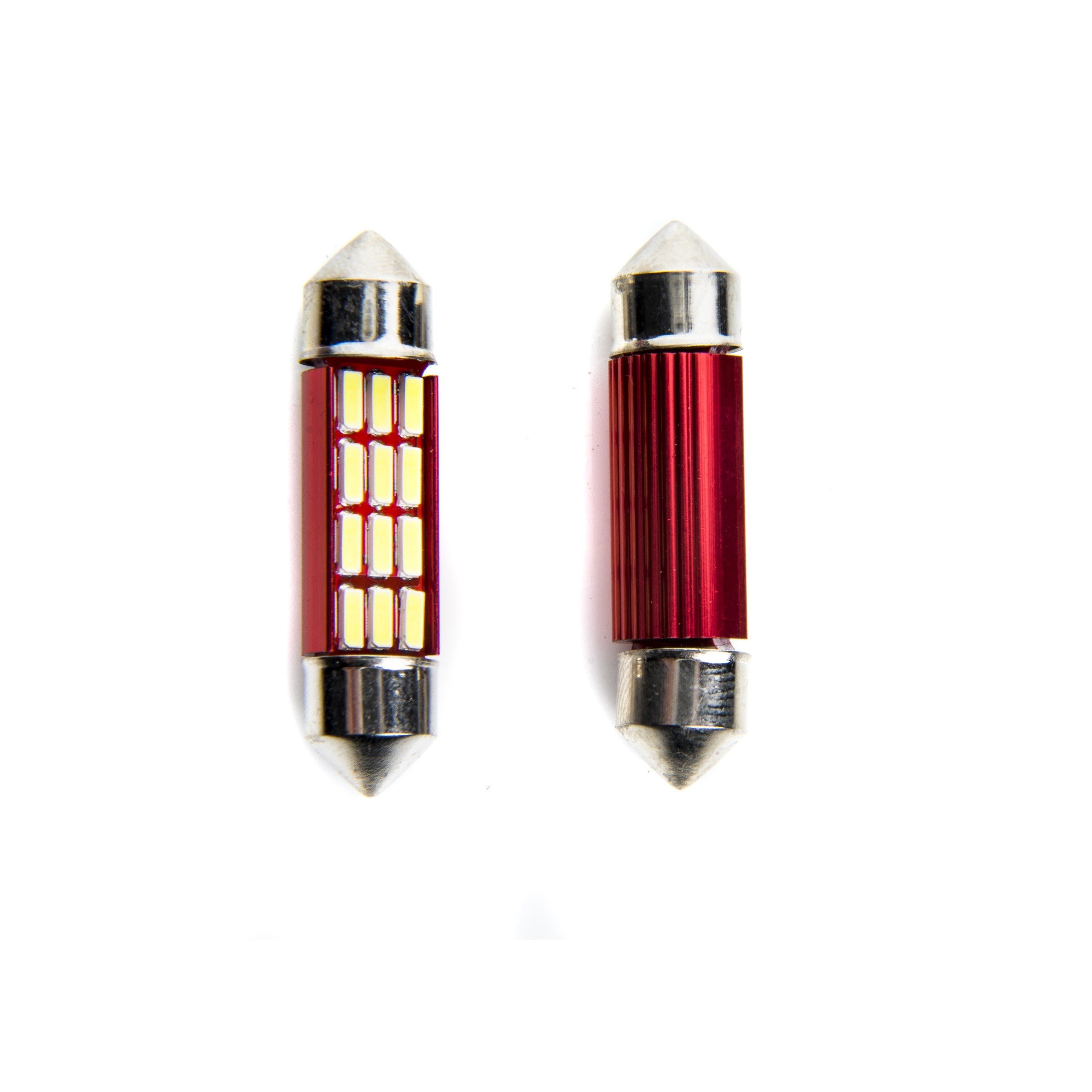 LED-lampa för bil – C5W/ C10W – SV8.5–8 – 6000K – 12 LED – SMD 4014 – 2-pack