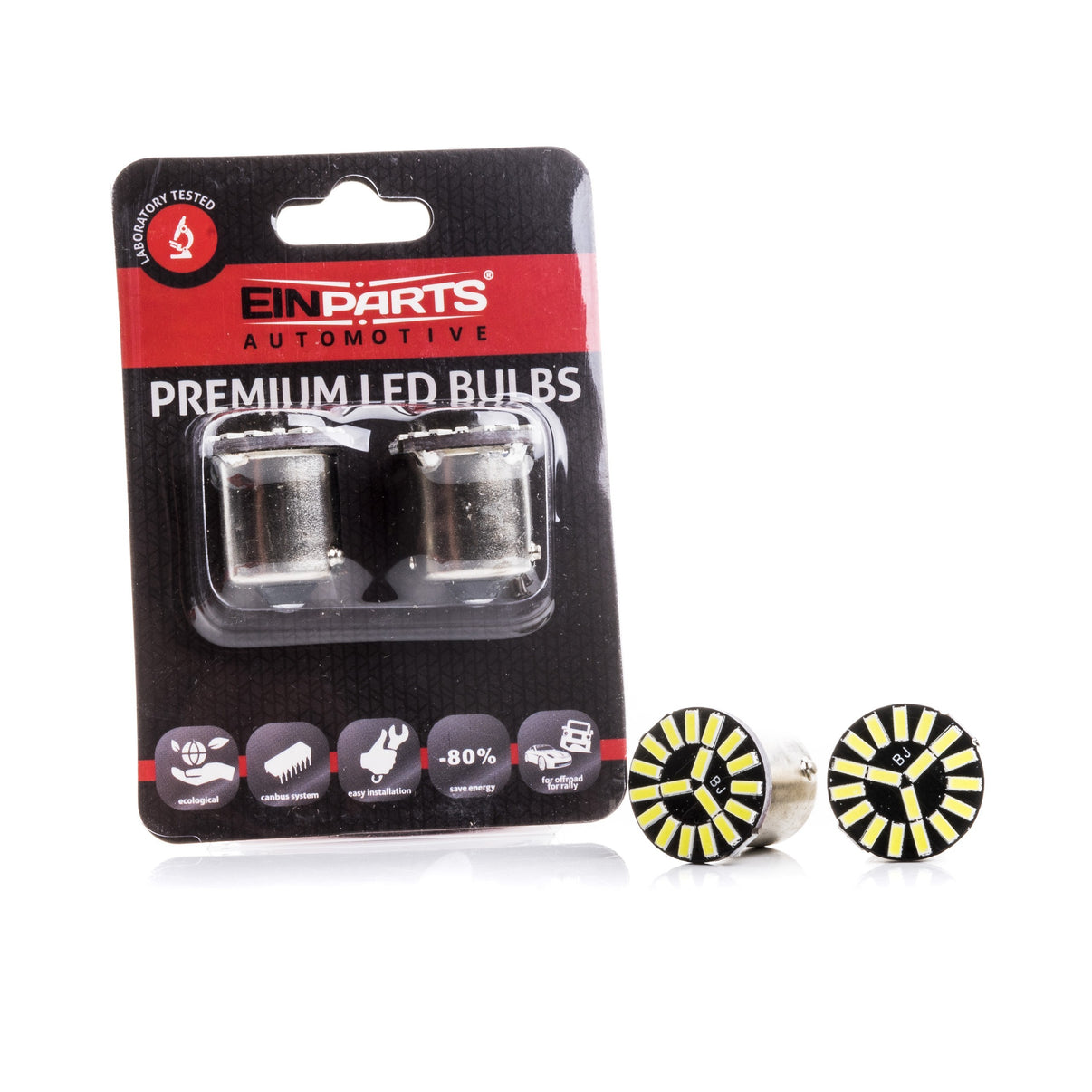 LED-lampa för bil – P21W – BA15S – 6000K – 18 LED – SMD 4014 – 2-pack