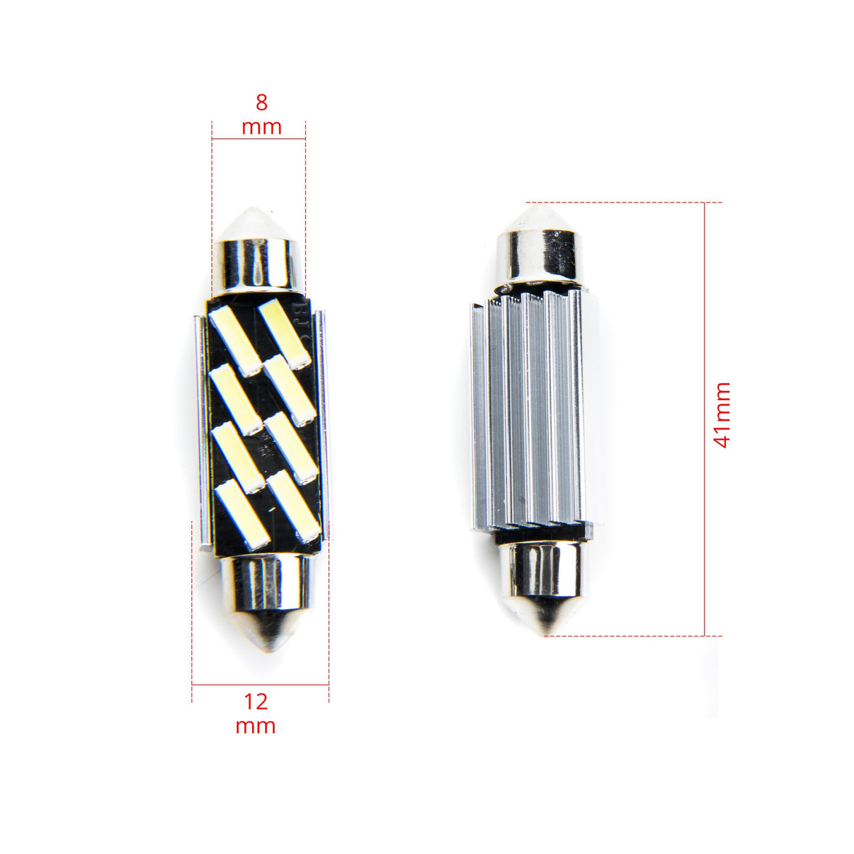 LED-lampa för bil – C5W/ C10W – SV8.5–8 – 6000K – 8 LED – SMD 7020 – 2-pack