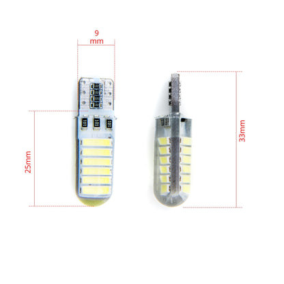 LED-lampa för bil – W5W – W2,1x9,5d – 6000K – 12 LED – SMD 7020 – 2-pack