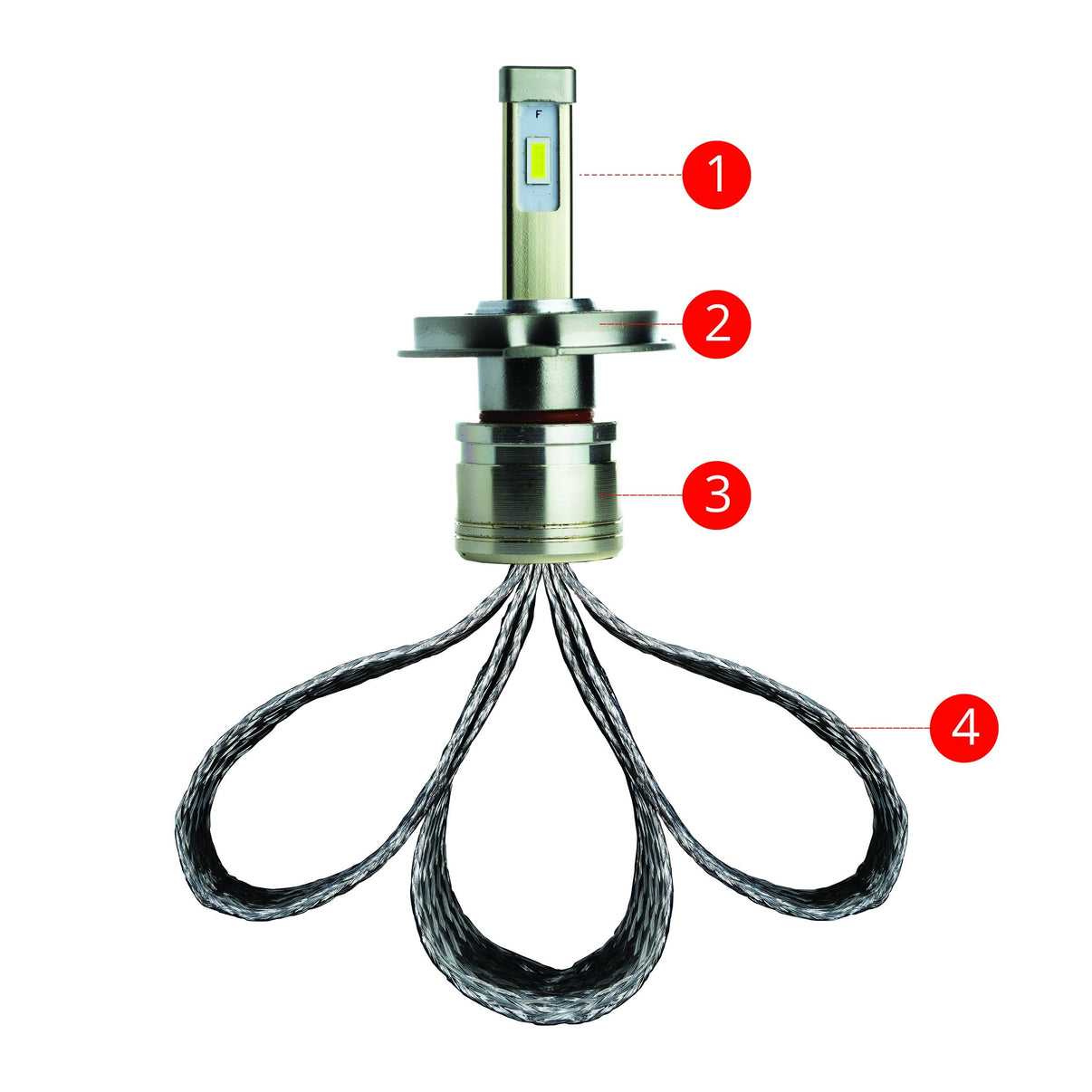LED-konverteringssats – H4 – 6000K – 9V - 32V – P43t – 2-pack