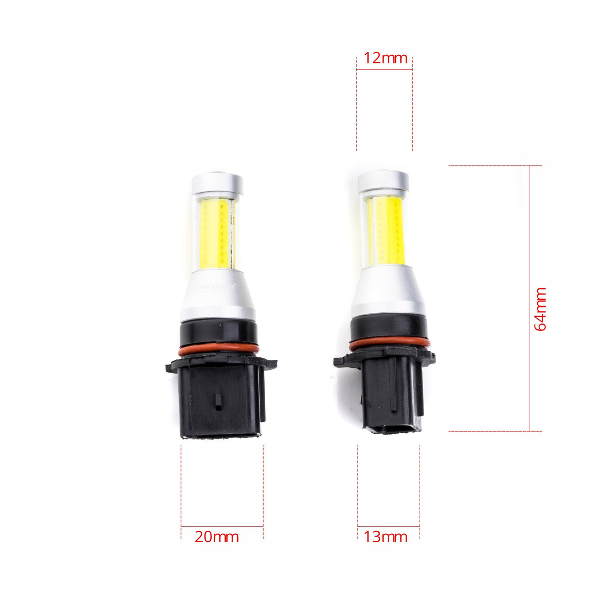 LED-lampa för bil – P13W – PG18.5D-3 – 6000K – 1 LED – COB – 2-pack