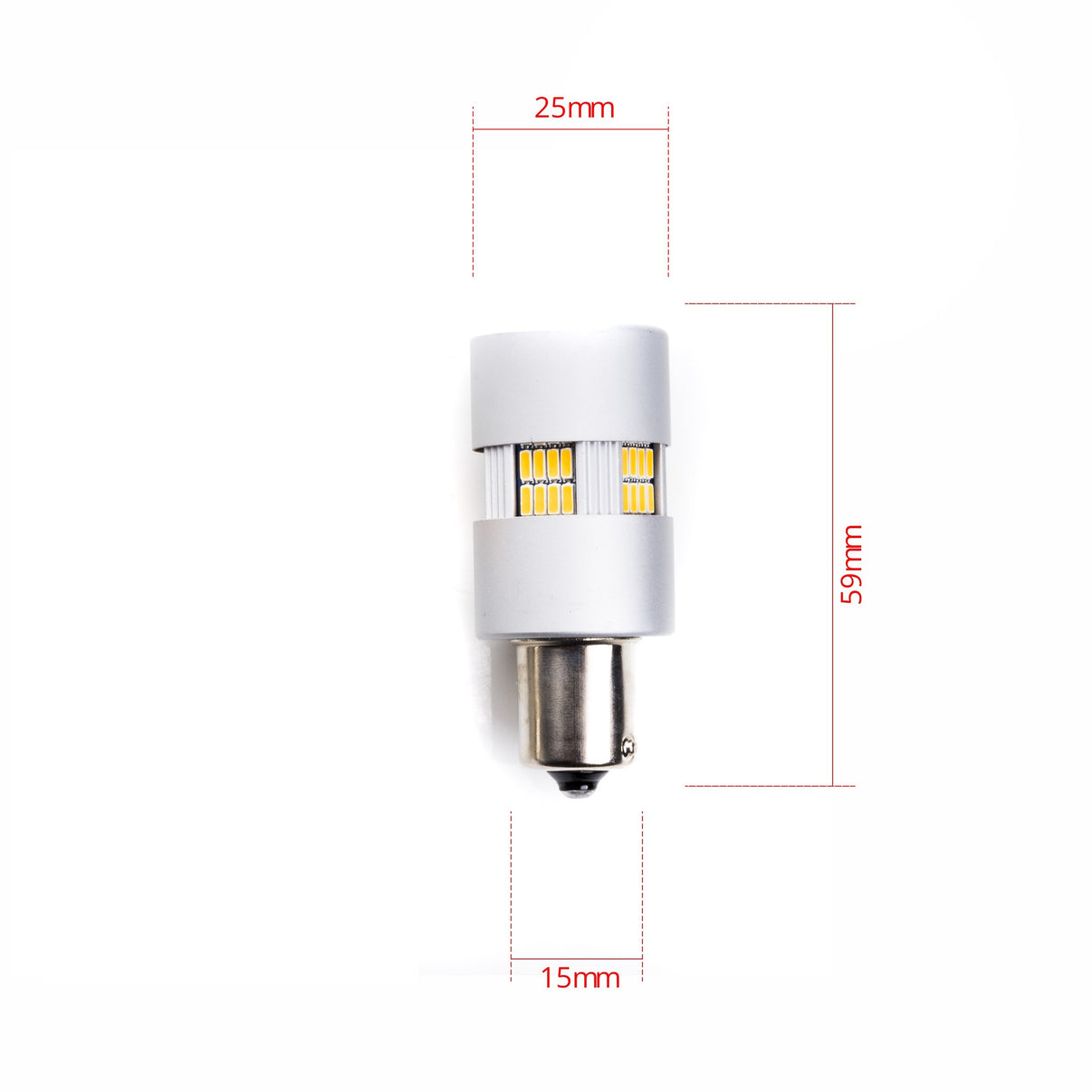 LED-lampa för bil – PY21W – BAU15S – 1700–1800K (Orange) – 135 LED – SMD 4014