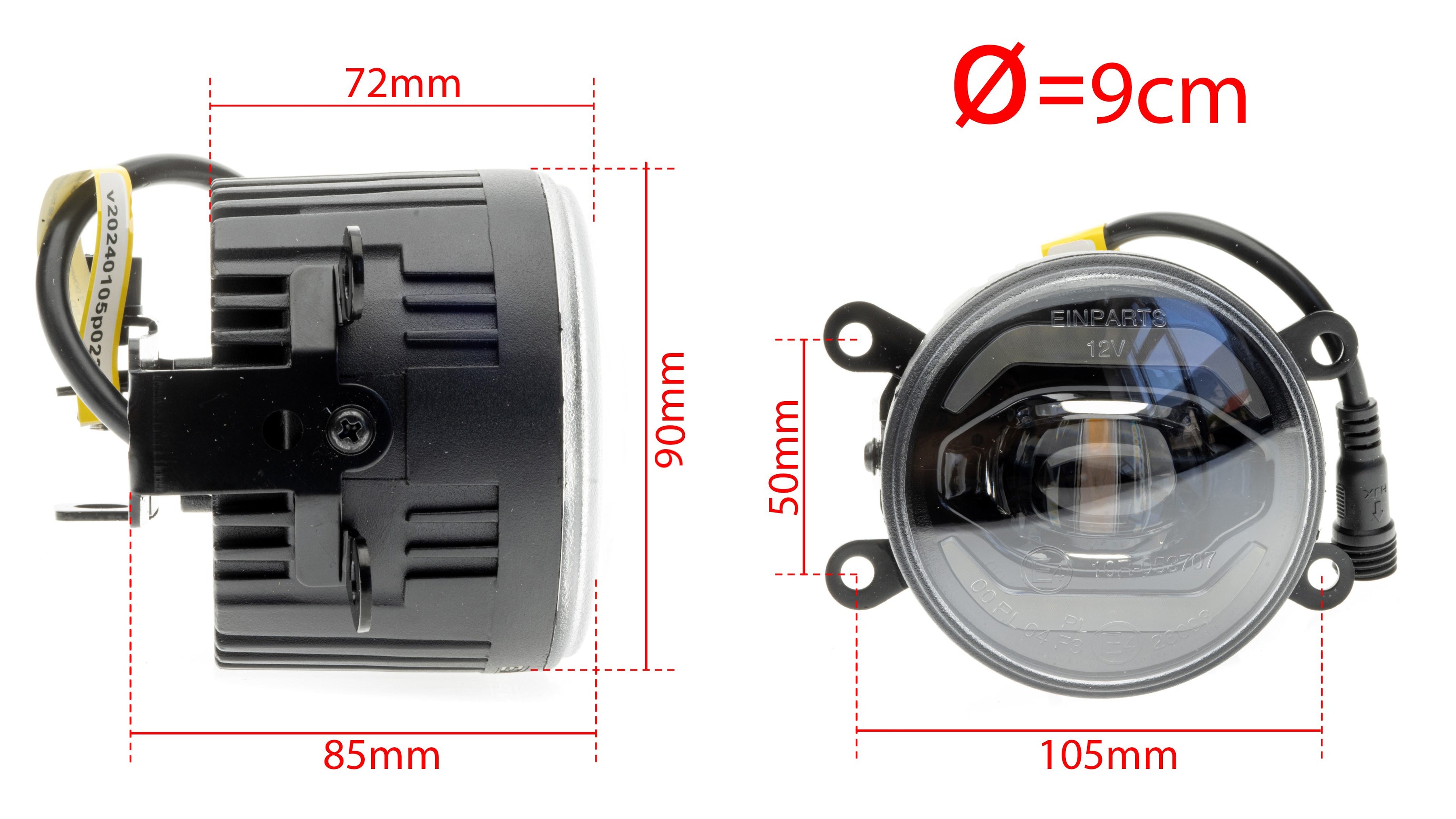 DRL- och dimljus – 6000K – 10 W – 9V - 16V